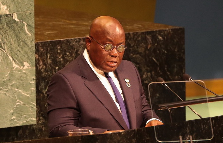President Akufo-Addo speaking at the United Nations General Assembly in New York